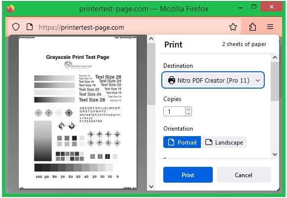 Printer Test Pages for Text Documents