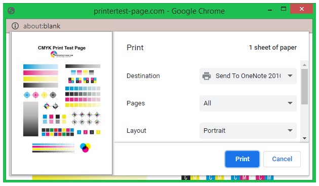 Simple Printer Test Page